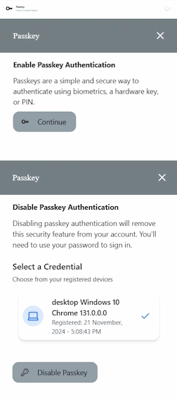 Flexible login with passkey